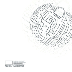 Abstract background of electronic board. Motherboard Connect Vector