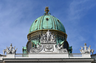 Canvas Print - Vienna Hofburg Palace dome detail Austria