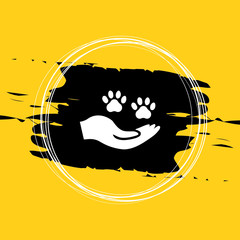 Hand Holding Paw Icon Vector Illustration Eps10