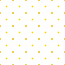 Seamless Vector Spring Or Summer Pattern With Sunny Yellow Polka Dots On White Background
