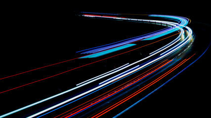 lights of cars with night