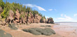 The Bay of Fundy  between the Canadian provinces of New Brunswick and Nova Scotia, with  extremely high tidal range.