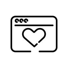 Canvas Print - template webpage with heart line style icon