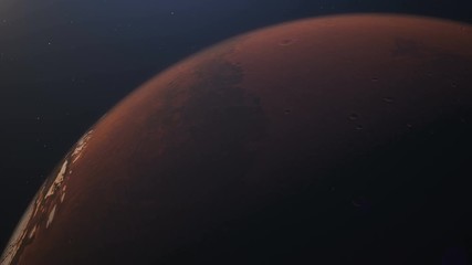 Wall Mural - the process of terraforming mars. the phased appearance of the atmosphere and clouds as a result of 