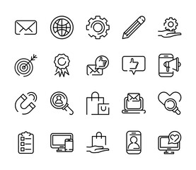 Sticker - social media marketing set icons