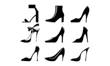 High Heels Simple Illustration Set Vector Logo