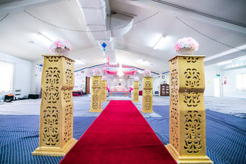 Indian Punjabi Sikh temple Gurdwara interiors and decorations