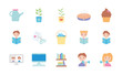 © Jeronimo Ramos - apple pie and stay at home icon, flat style