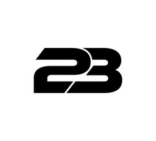 Initial 2 Numbers Logo Modern Simple Black 23