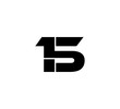 Initial 2 numbers Logo Modern Simple Black 15