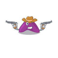 Canvas Print - Cartoon character cowboy of adrenal with guns