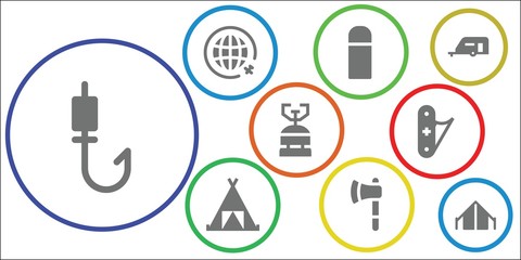 Sticker - camping icon set