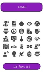 Canvas Print - Modern Simple Set of male Vector filled Icons