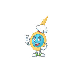 Sticker - Clostridium tetani chef cartoon drawing concept proudly wearing white hat