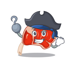 Sticker - Prime rib cartoon design in a Pirate character with one hook hand