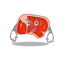 Sticker - Cartoon design style of prime rib having worried face