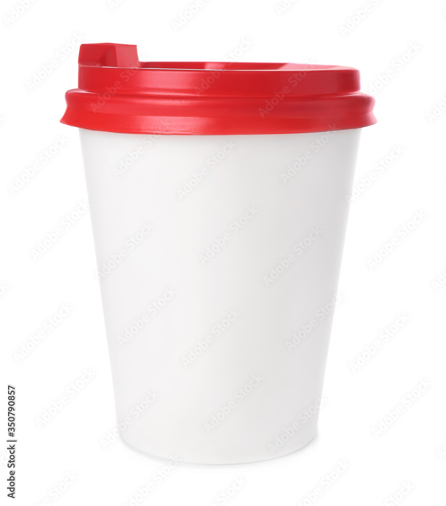 Takeaway cup for drink on white background