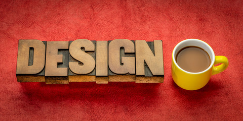 Canvas Print - design word abstract in wood type