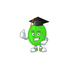 Canvas Print - Happy face Mascot design concept of cocci wearing a Graduation hat