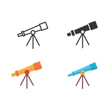 Telescope Icon Vector Illustration Sign