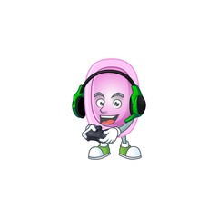 Sticker - A cartoon design of pertussis clever gamer play wearing headphone