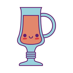 Poster - Kawaii juice cup cartoon line and fill style icon vector design