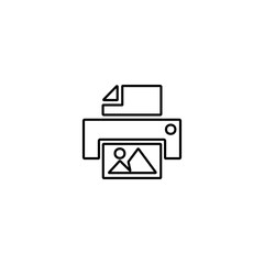 Printer icon. Scanner sign. Laser jet, ink jet printers. Document, image printouts symbol. Office tool and equipment icon for perfect web and mobile design.