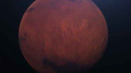 Wall Mural - the process of terraforming mars. the phased appearance of the atmosphere and clouds as a result of 