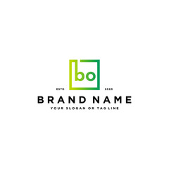 letter bo logo design vector