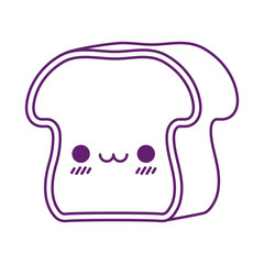 Poster - Kawaii bread cartoon line style icon vector design