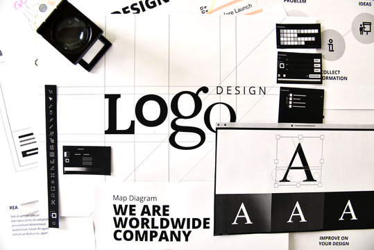 Logo design. Creative concept for website and mobile banner, internet marketing, social media and networking, branding, marketing material, presentation template.
