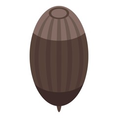 Sticker - Brown acorn icon. Isometric of brown acorn vector icon for web design isolated on white background