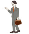 © 黛仲 栞帆 - 男性　スーツ　メガネ　仕事　案内