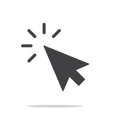Wall Mural - clicking cursor icon. black arrow computer interface press button