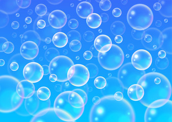 Wall Mural - Abstract bubbles and sky (or underwater) background wallpaper.