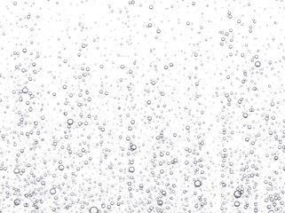 Wall Mural - Underwater fizzing bubbles, soda or champagne carbonated drink, sparkling water isolated on white background. Effervescent drink. Aquarium, sea, ocean bubbles vector illustration.