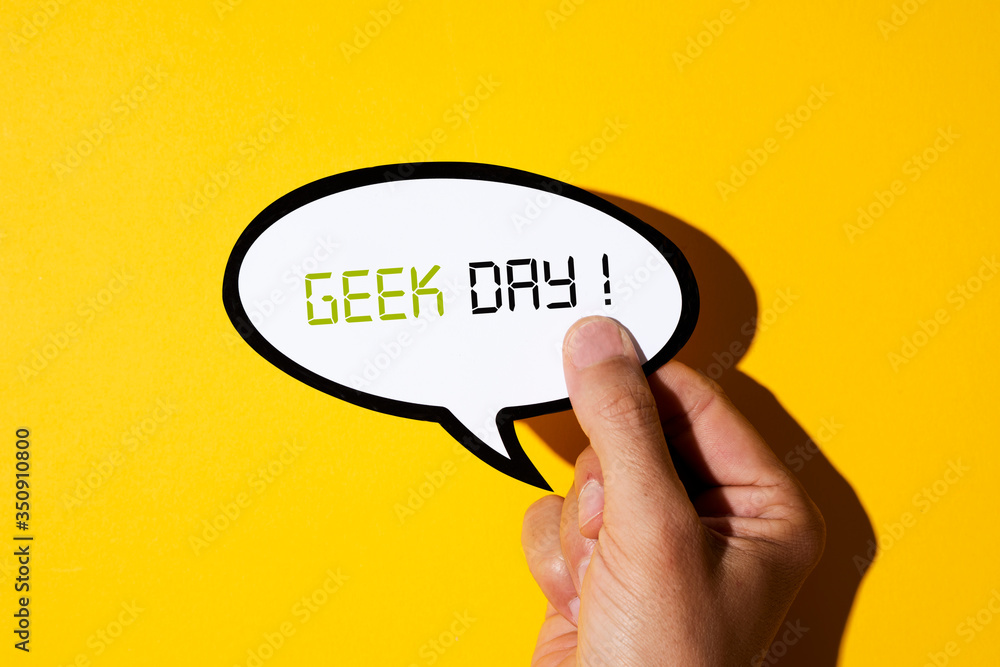 text geek day in a speech balloon - obrazy, fototapety, plakaty 