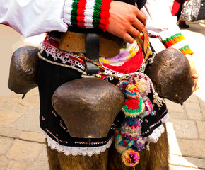 ritual bells of mummers in the town of Karlovo Bulgaria_4