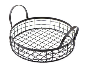 Wall Mural - wire basket on white background