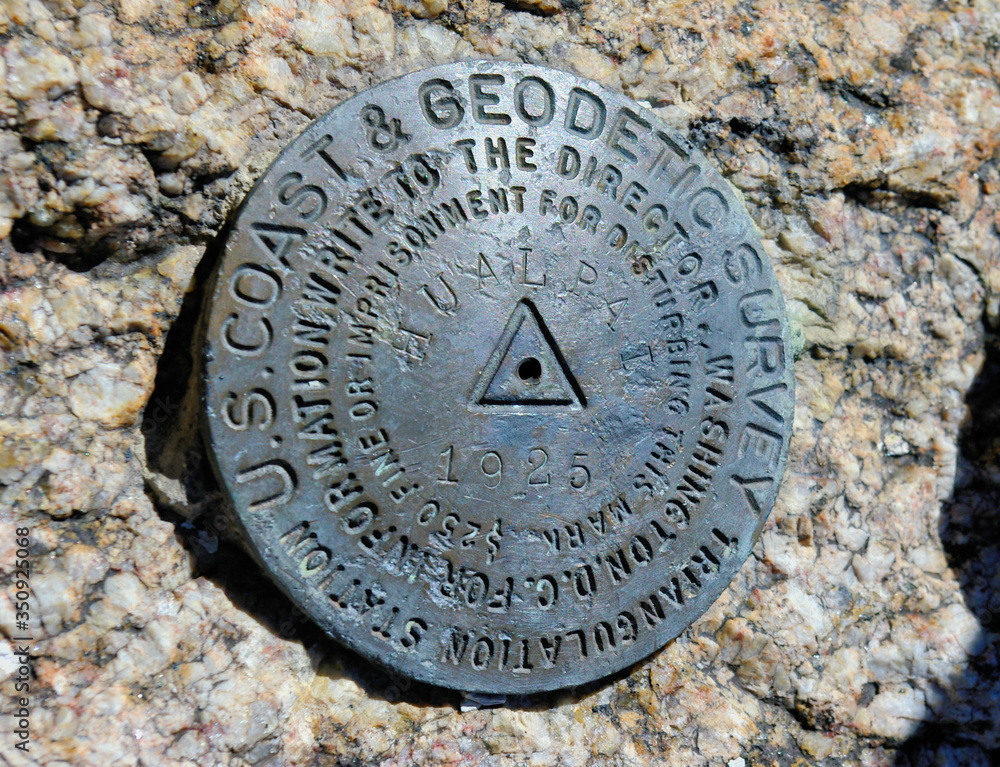 Historic benchmark, US Coast and Geodetic Survey, Arizona Stock Photo ...
