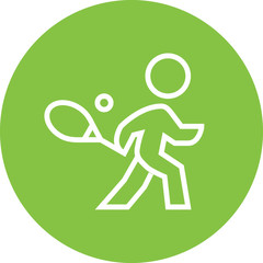 Poster - Tennis Player With Racket Outline Icon