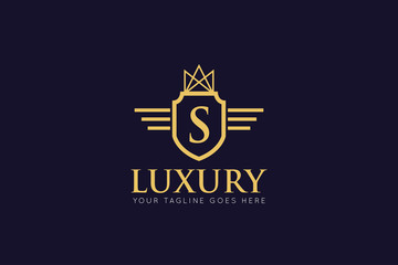 initial letter s crown logo and icon vector illustration design template