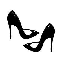 Cute Hand Drawn Doodle Stilettos. Isolated On White Background. Vector Stock Illustration.