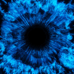 Wall Mural - abstract color burst eye, smoke explosion, twirling mist (fog, smoke). magic, power, electricity, en