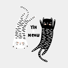 Wall Mural - Cute cat childish print. Perfect for t-shirt, apparel, cards, poster, nursery decoration. Vector Illustration