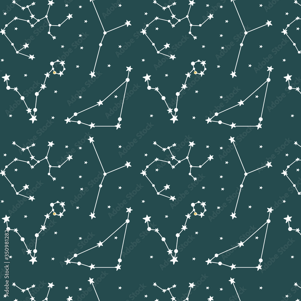 Constellations. Constellation picture. Night sky with stars and ...