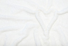 White Beige Delicate Soft Background Of Plush Fabric.