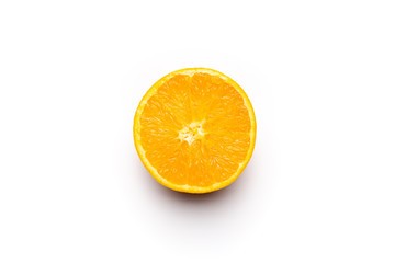 Slice of orange isolated on white background