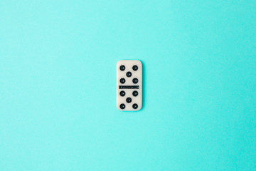 Domino pieces on the blue background