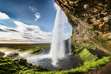 The Seljalandsfoss waterfall in south Iceland